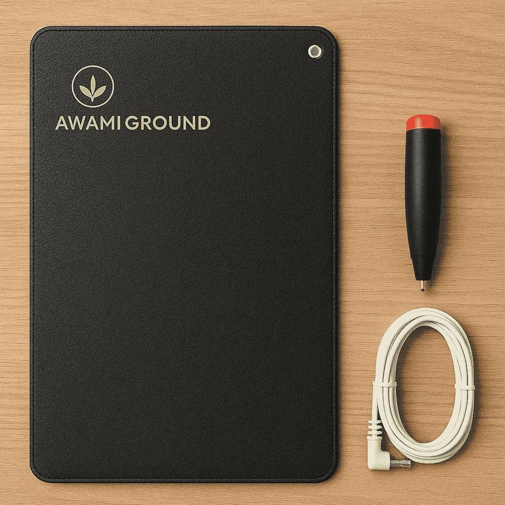 Awami Ground™ Premium Earthing Grounding Mat | Improve Sleep & Relaxation | 15-Foot Grounding Cord & Outlet Tester Included  | 24" x 16", 1 Pack