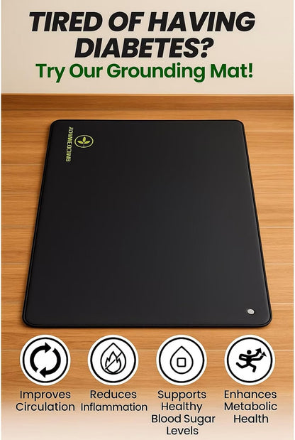 AWAMI GROUND™ Premium Earthing Grounding Mat | Improve Sleep & Relaxation | 15-Foot Grounding Cord & Outlet Tester Included | 24" x 16", 1 Pack