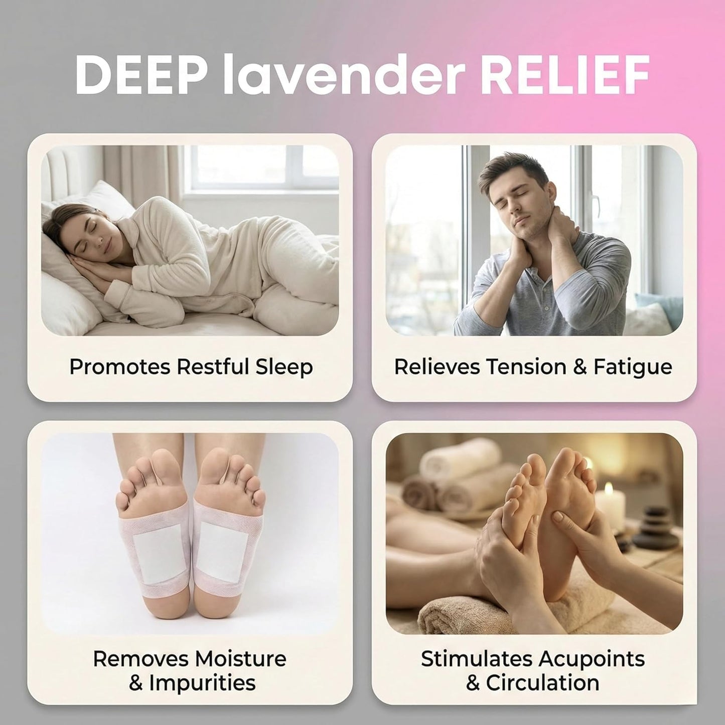 AWAMI | Levender Foot Pads for Better Sleep & Foot Care | Premium Japanese Organic Feet Pads with Levender Powder (10 Pc)