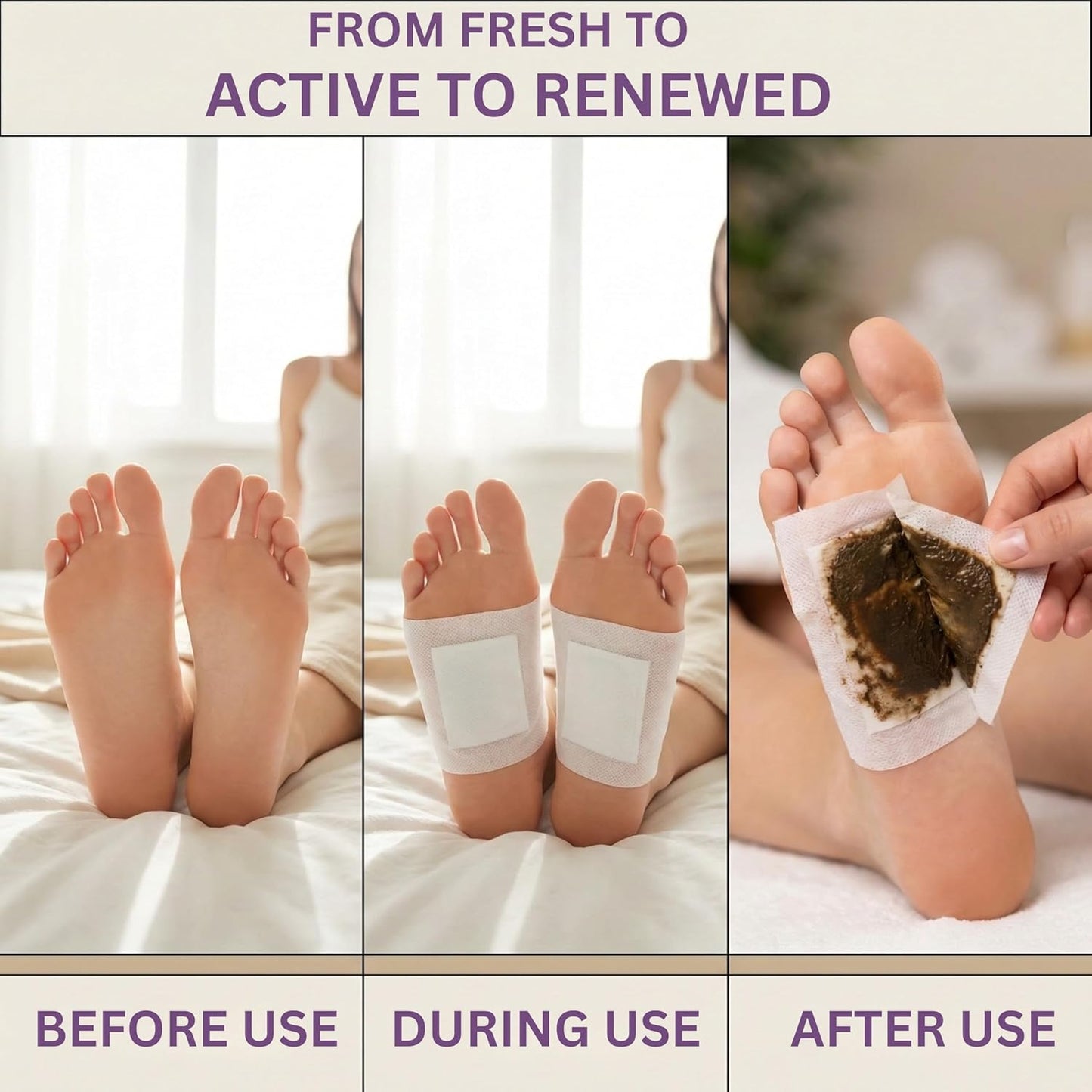 AWAMI | Levender Foot Pads for Better Sleep & Foot Care | Premium Japanese Organic Feet Pads with Levender Powder (10 Pc)