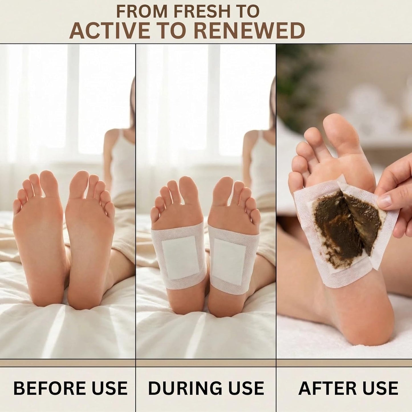 AWAMI| Ginger Foot Pads, Foot Care | Premium Japanese Organic Foot Pads with Ginger Powder (10 Pc)